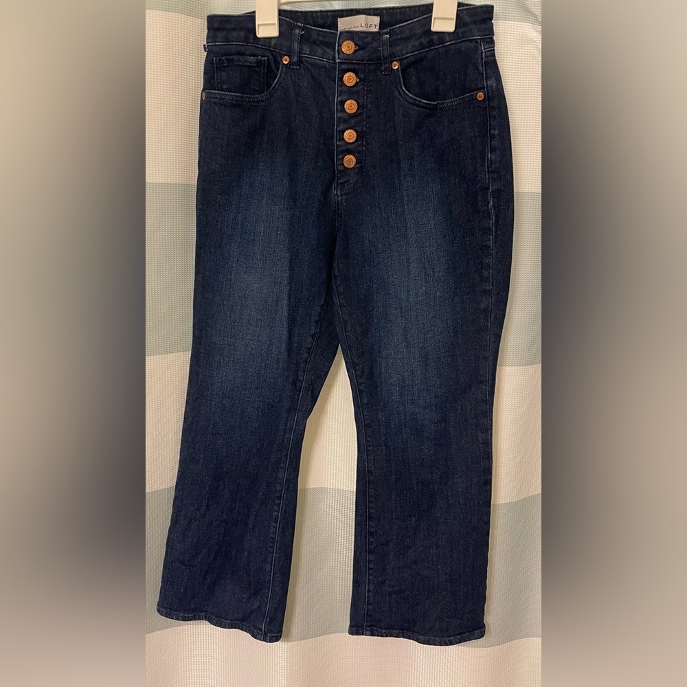 LOFT Women's Dark Blue Kick crop